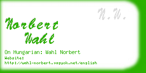 norbert wahl business card